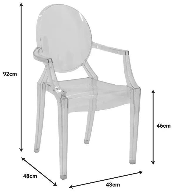Καρέκλα Narova PC διάφανο 43x48x92εκ 43x48x92 εκ.