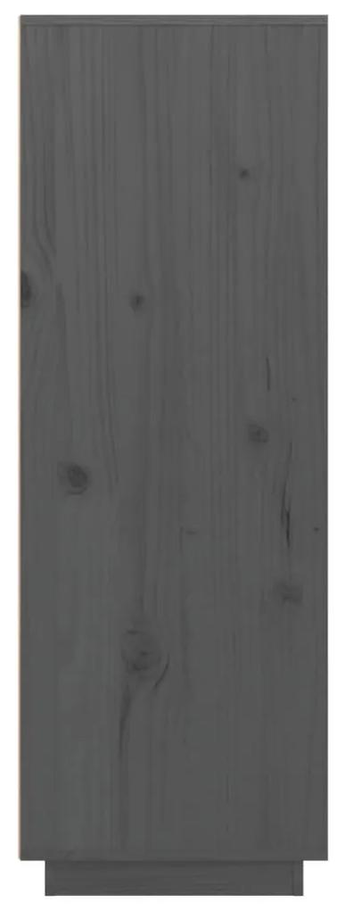 Ντουλάπι Ψηλό Γκρι 60x40x116,5 εκ. από Μασίφ Ξύλο Πεύκου - Γκρι