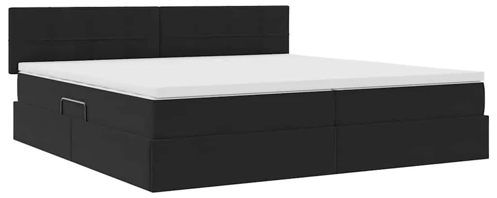 vidaXL Κρεβάτι Αποθήκης με στρώμα Μαύρο 200 x 200 cm Βελούδο