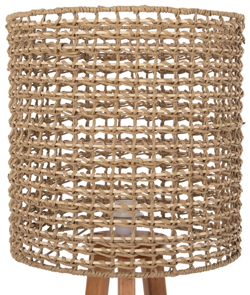 ΕΠΙΔΑΠΕΔΙΟ ΦΩΤΙΣΤΙΚΟ HM4351 RUBBERWOOD-RATTAN-PAPER ROPE ΣΕ ΦΥΣΙΚΟ Φ36x149,5Υεκ.