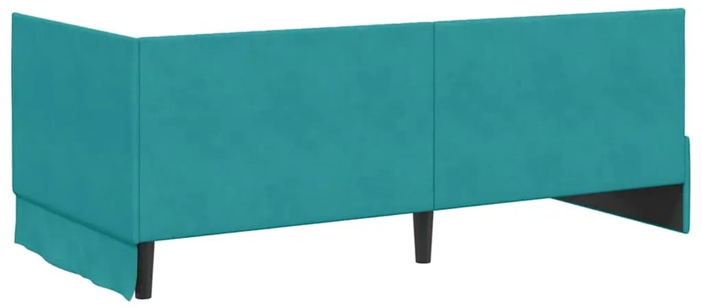 vidaXL Κρεβάτι Γωνίας με κεφαλάρι Τιρκουάζ 90 x 190 cm Βελούδο