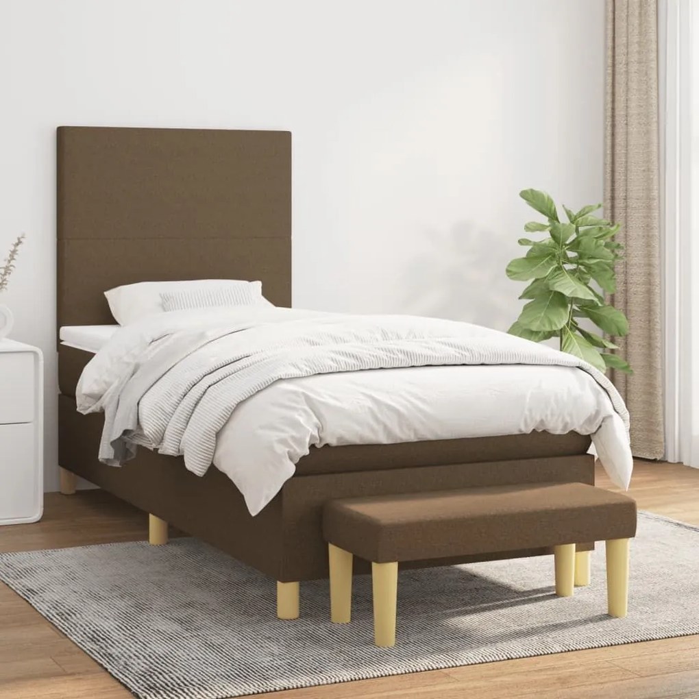 ΚΡΕΒΑΤΙ BOXSPRING ΜΕ ΣΤΡΩΜΑ ΣΚΟΥΡΟ ΚΑΦΕ 90X200 ΕΚ. ΥΦΑΣΜΑΤΙΝΟ 3136968