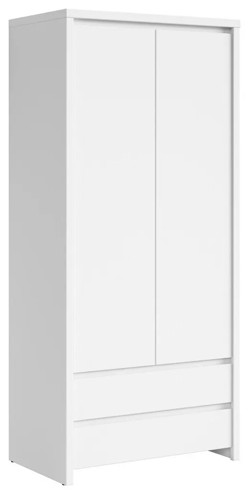 Ντουλάπα Boston E117, Άσπρο, 201x90x56cm, Πόρτες ντουλάπας: Με μεντεσέδες