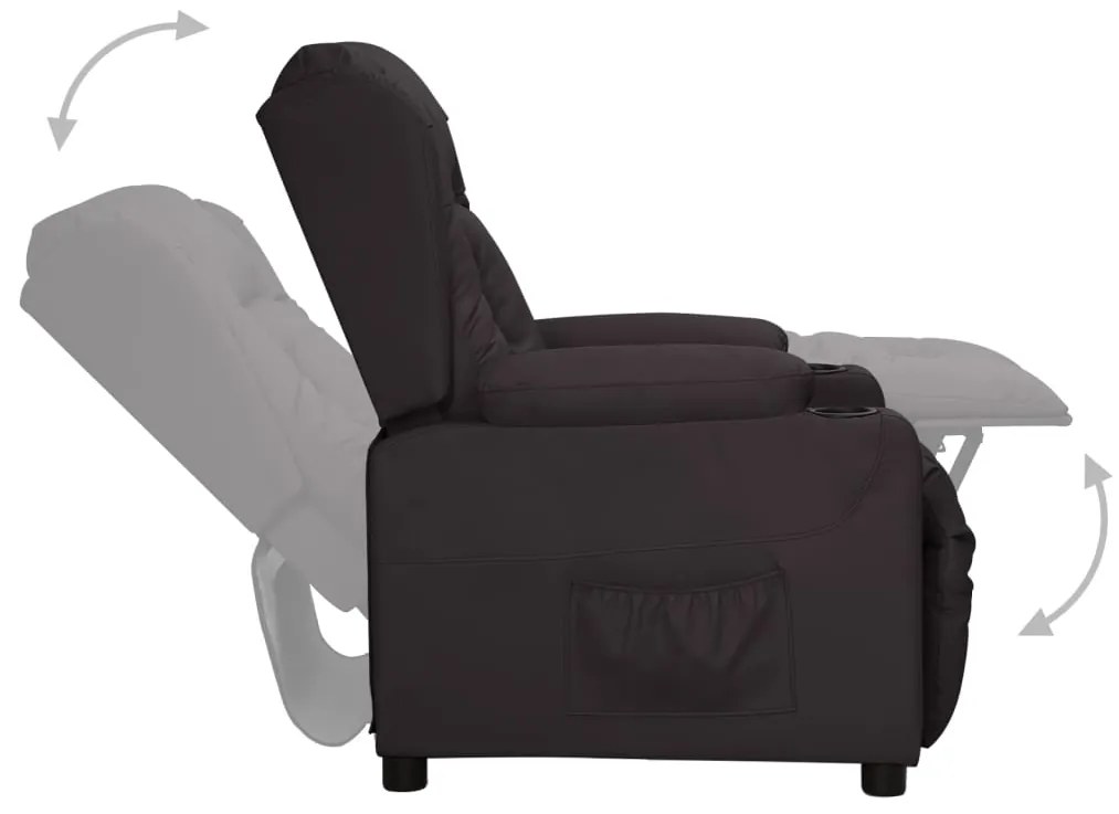 vidaXL Πολυθρόνα Ανακλινόμενη Μαύρη από Συνθετικό Δέρμα