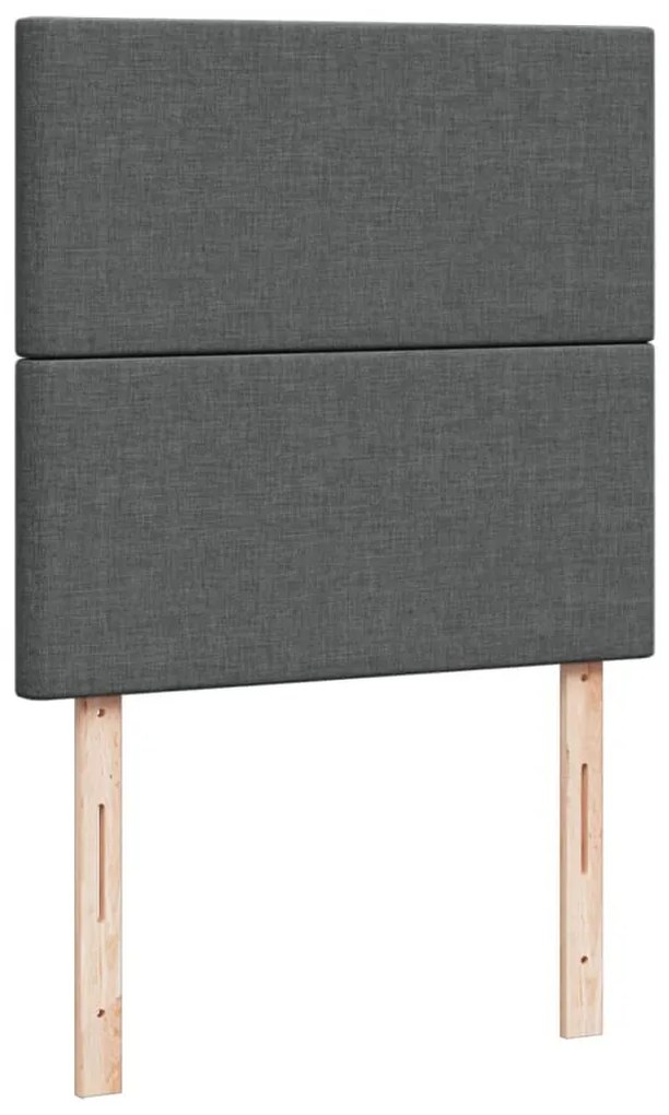 Κρεβάτι Boxspring με Στρώμα Σκούρο Γκρι 100x200 εκ. Υφασμάτινο 3290393