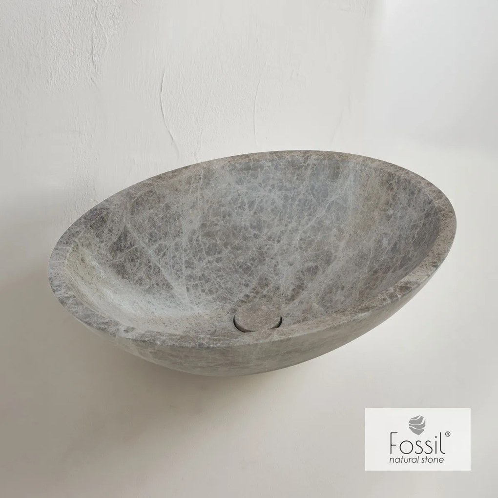 Νιπτήρας Μπάνιου Επιτραπέζιος 55x41xB16cm Marble Emperador Pale Fossil Mica DR55-524