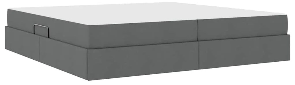 vidaXL Κρεβάτι με αποθηκευτικό χώρο και στρώμα με στρώμα Σκούρο Γκρι