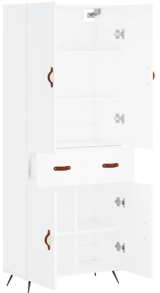 vidaXL Ντουλάπι Λευκό 69,5x34x180 εκ. από Επεξεργασμένο Ξύλο