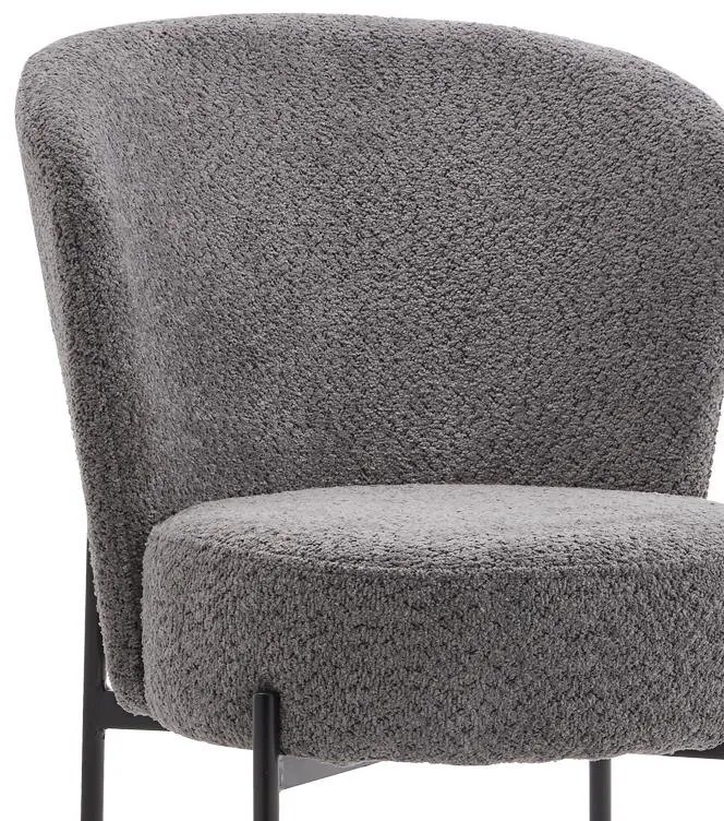 Καρέκλα Houlian ανθρακί ύφασμα-πόδι μαύρο μέταλλο 44x66x89εκ 2αδα 46x66x89 εκ.