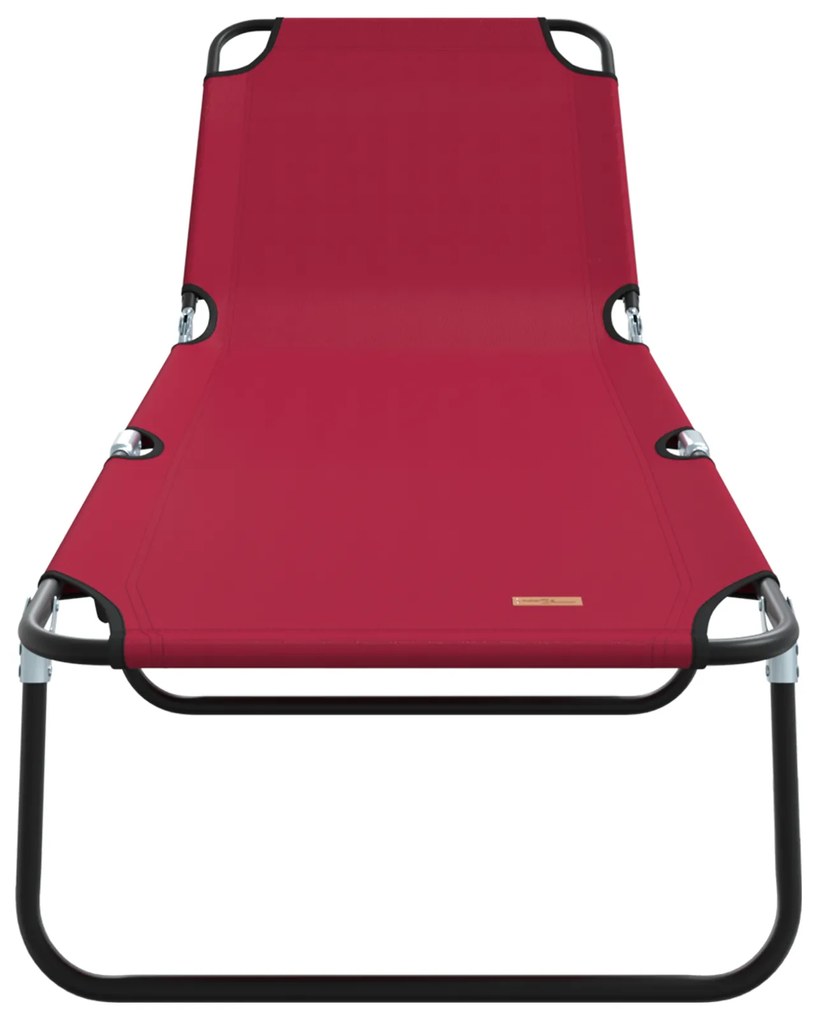 vidaXL Πτυσσόμενη Ξαπλώστρα Φορητή Κόκκινη 600D Oxford Fabric