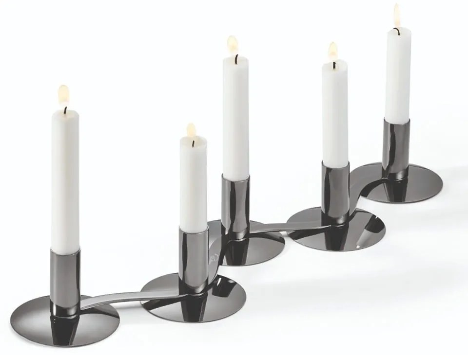 Κηροπήγιο Quintett 5 105041 48,2x15,2x7,6cm Smoke Philippi Stainless Steel