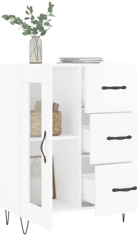 vidaXL Ντουλάπι Γυαλιστερό Λευκό 69,5x34x90 εκ. Επεξεργασμένο Ξύλο