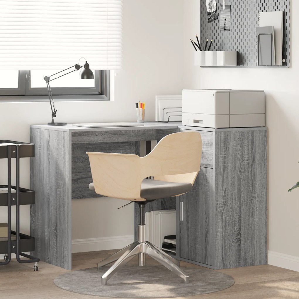 vidaXL Γωνιακό Γραφείο Γκρι Sonoma 102x88x75 cm Φτιαγμένο Ξύλο