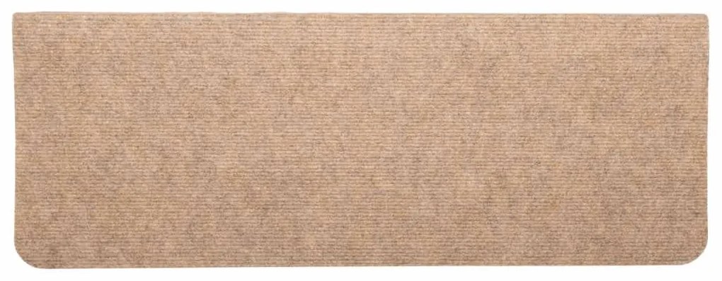 vidaXL Πατάκια Σκάλας Αυτοκόλλητα 15 τεμ. Μπεζ 65x24,5x3,5 εκ.