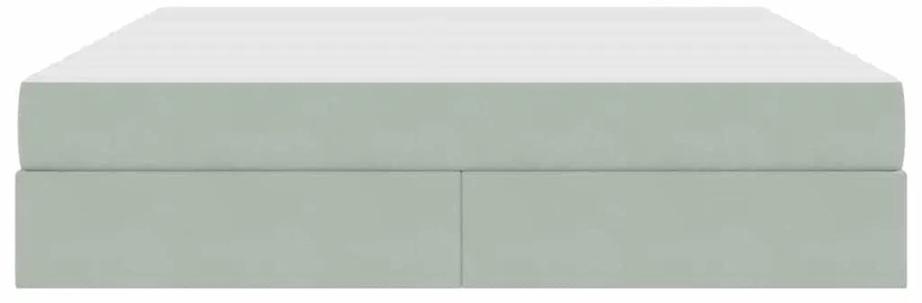 vidaXL Κρεβάτι με αποθηκευτικό χώρο και στρώμα με στρώμα Ανοιχτό γκρι