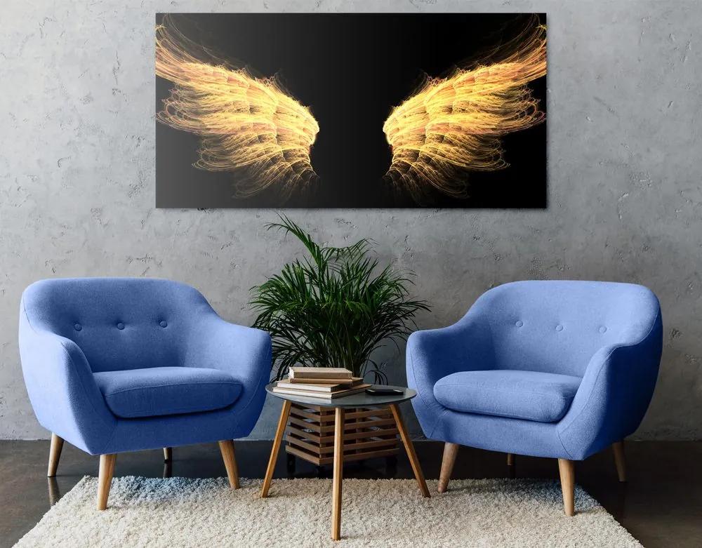 Εικόνα με χρυσά φτερά αγγέλου