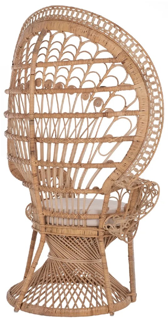 ΠΟΛΥΘΡΟΝΑ ROYAL PEACOCK HM9342 RATTAN ΣΕ ΦΥΣΙΚΟ-ΜΑΞΙΛΑΡΙ ΜΠΕΖ 114x72x150Yεκ.