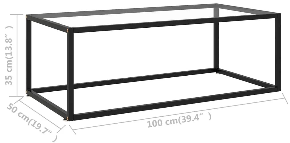 vidaXL Τραπεζάκι Σαλονιού Μαύρο 100 x 50 x 35 εκ. με Ψημένο Γυαλί