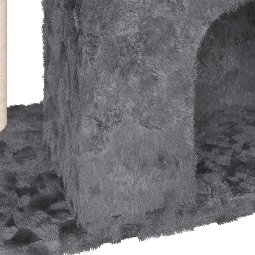 Γατόδεντρο Σκούρο Γκρι 51 εκ. με Στύλους Ξυσίματος από Σιζάλ - Γκρι