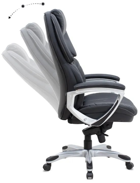 Καρέκλα γραφείου διευθυντική Duke Megapap από τεχνόδερμα χρώμα μαύρο 72x70x120/125εκ.