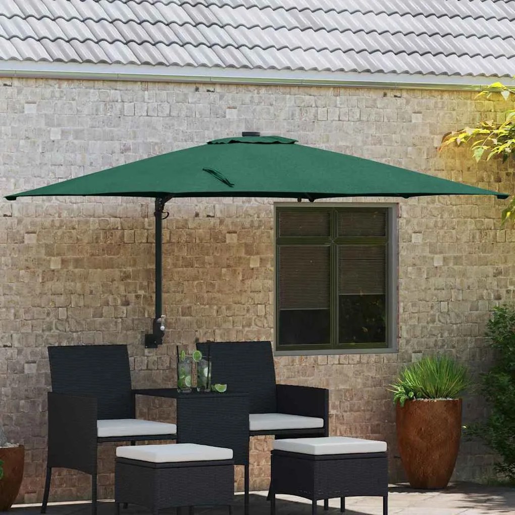 vidaXL Ομπρέλα Κήπου Πράσινο 248.5 x 247.5 x 160 εκ. ύφασμα
