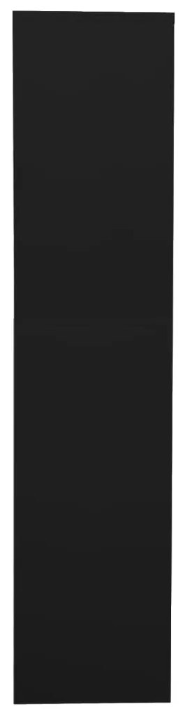 vidaXL Ντουλάπα Γραφείου Μαύρη 90x40x180 εκ. από Ατσάλι / Ψημένο Γυαλί