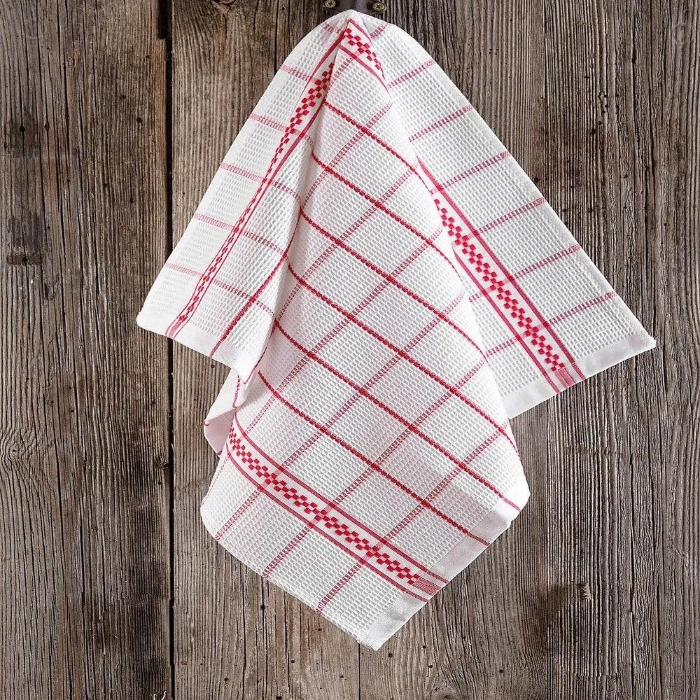 Πετσέτα Κουζίνας Sugar Red Ρυθμός 50x70cm 100% Cotton