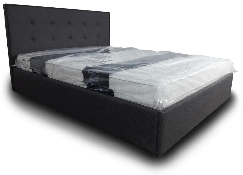 Διπλό κρεβάτι Rover για στρωμα 150x200cm, με σανίδες στήριξης, γκρι 157x212x105cm - SOFL4589