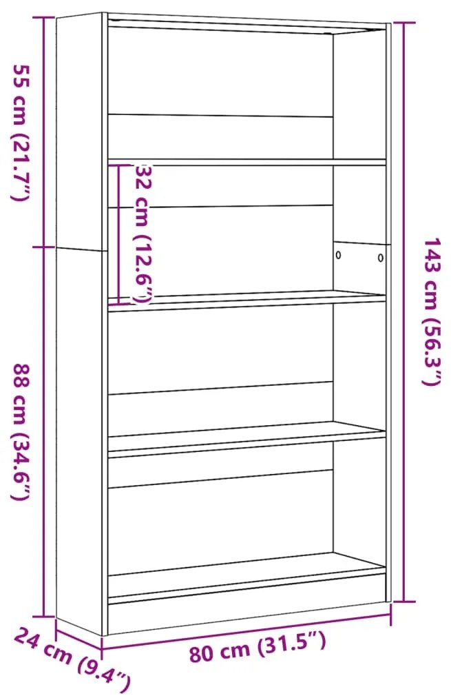ΒΙΒΛΙΟΘΗΚΗ ΑΡΤΙΣΙΑΝΗ ΔΡΥΣ 80X24X143 ΕΚ. ΑΠΟ ΕΠΕΞΕΡΓΑΣΜΕΝΟ ΞΥΛΟ 857852