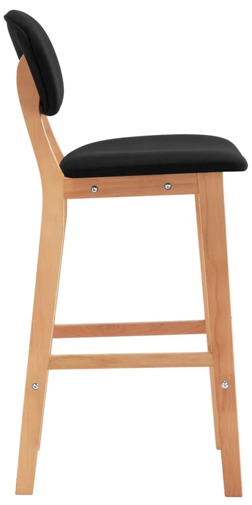 vidaXL Σκαμπό Μπαρ 2 τεμ. Μαύρα Υφασμάτινα