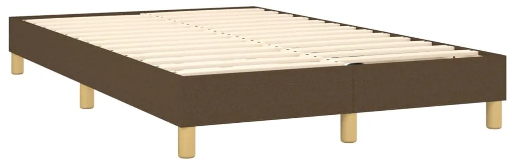 vidaXL Κρεβάτι Boxspring με Στρώμα & LED Σκ.Καφέ 120x200 εκ Υφασμάτινο