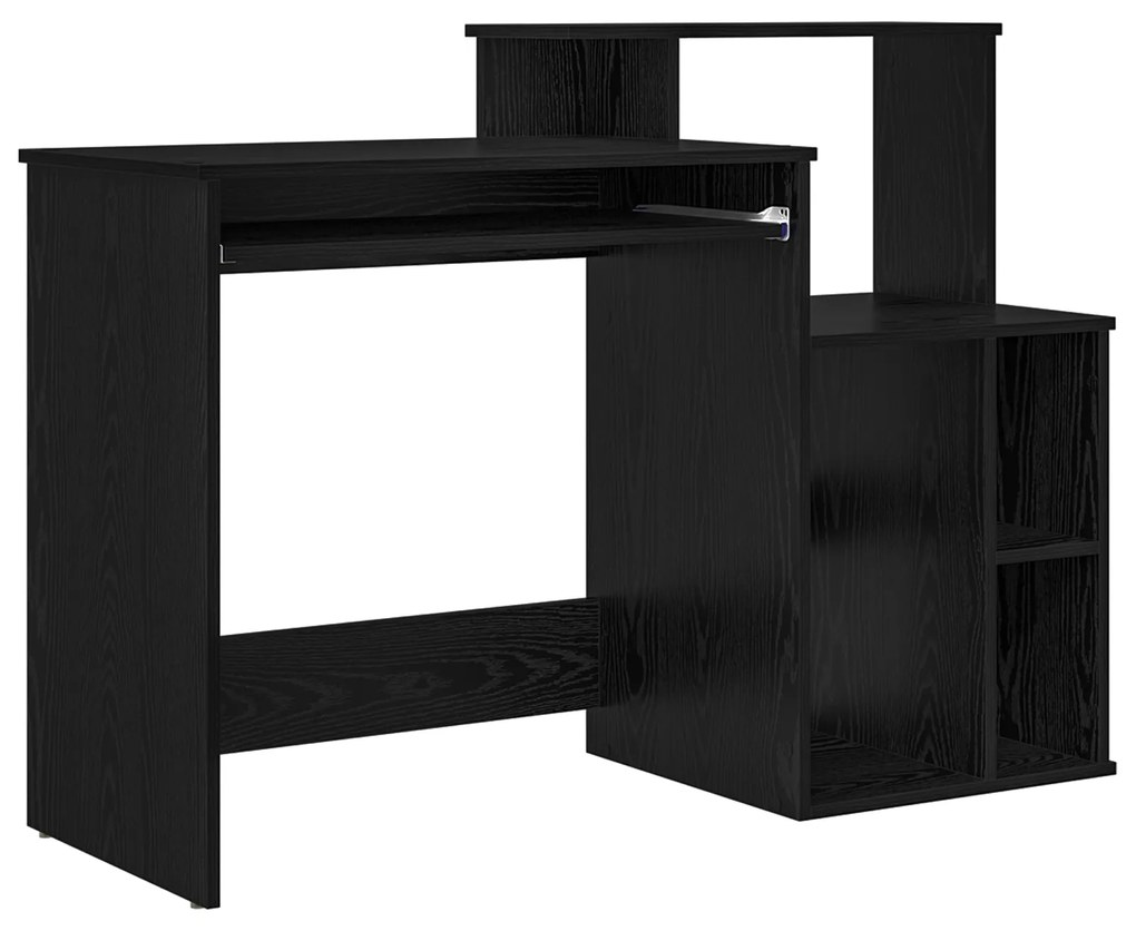 vidaXL Γραφείο με αποθήκευση Μαύρη δρυός 120.5x44x88.5 εκ Επεξεργασμένο ξύλο