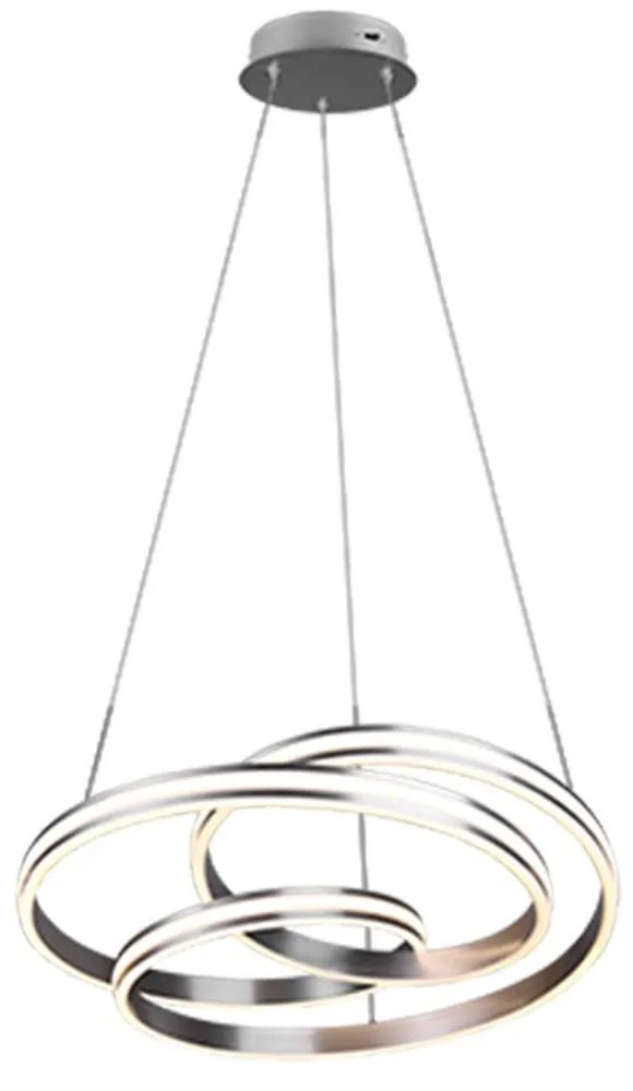 Φωτιστικό Οροφής Yara 326210107 60W Led Φ60cm 150cm Nickel Mat Trio Lighting Metal