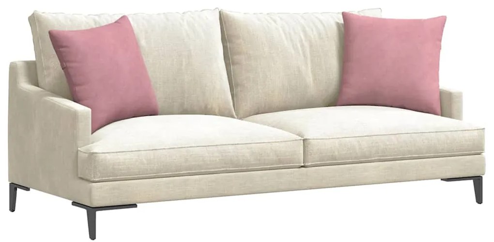 vidaXL Μαξιλάρι Καναπέ 2 pcs Ροζ 45 x 45 cm Υφασμάτινο Κορντουρά