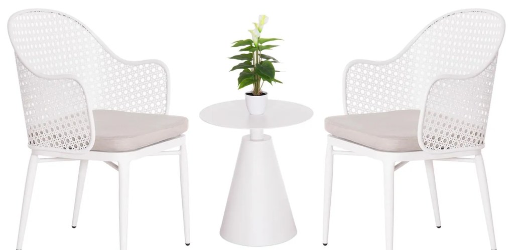 Σετ Κήπου Σαλόνι OREGO 3 τεμ. C21106.02 Αλουμίνιο σε Λευκό 58x55x83 εκ.