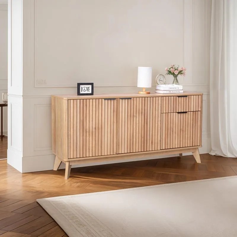 Μπουφές Hamea mdf σε φυσική απόχρωση 150x39,5x73εκ. 150x39.5x73 εκ.