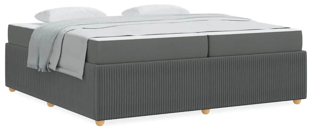 vidaXL Σκελετός Κρεβατιού Άλλο Σκούρο γκρι 200 x 200 cm ύφασμα