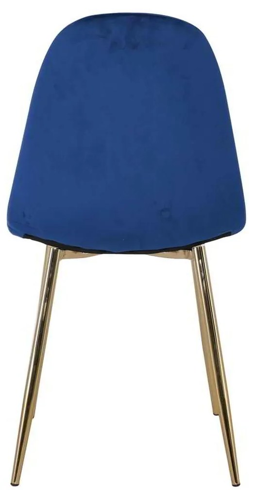 Καρέκλα CELINA Μεταλλική Χρυσό, Velure Μπλε 45x54x85cm (Σετ 4 ΤΕΜ)