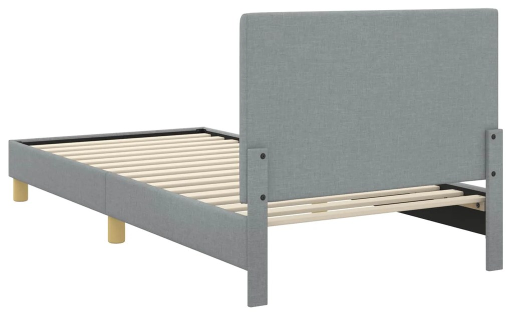 vidaXL Κρεβάτι Παιδικής Κρεβατοκάμαρας με Κεφαλάκι Ανοιχτό γκρι ύφασμα