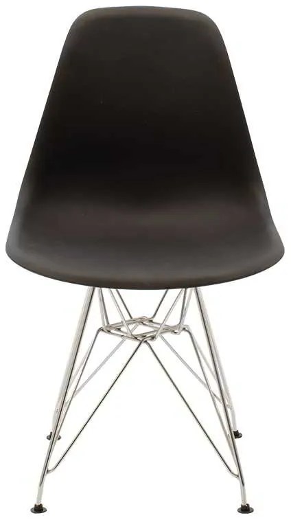 Καρέκλα Adelle pakoworld PP μαύρο-inox πόδι 46x55x81εκ