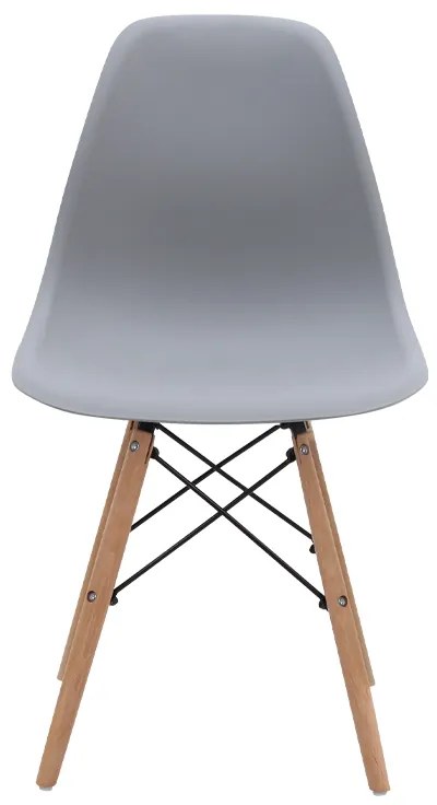 Καρέκλα τραπεζαρίας Nova Megapap PP γκρι - ξύλινο φυσικό πόδι 46x51x80εκ.