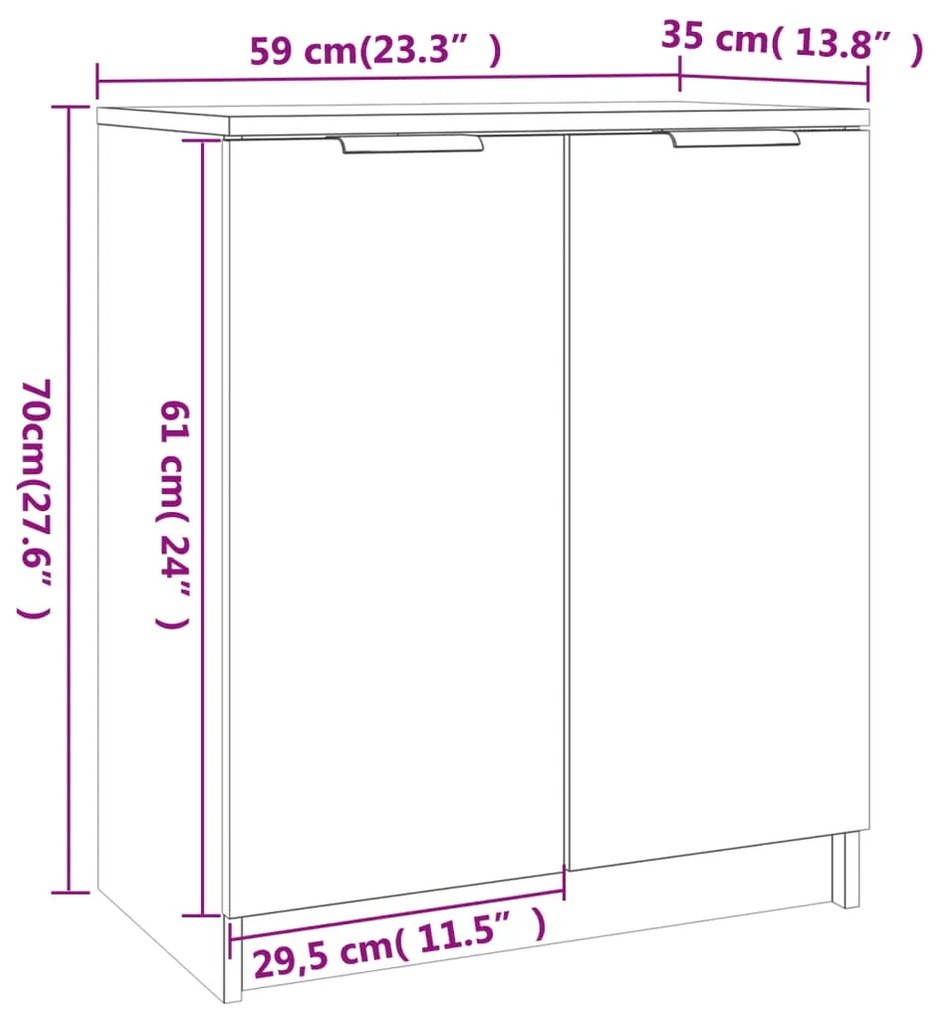 Παπουτσοθήκη Μαύρη 59 x 35 x 70 εκ. από Επεξεργασμένο Ξύλο - Μαύρο