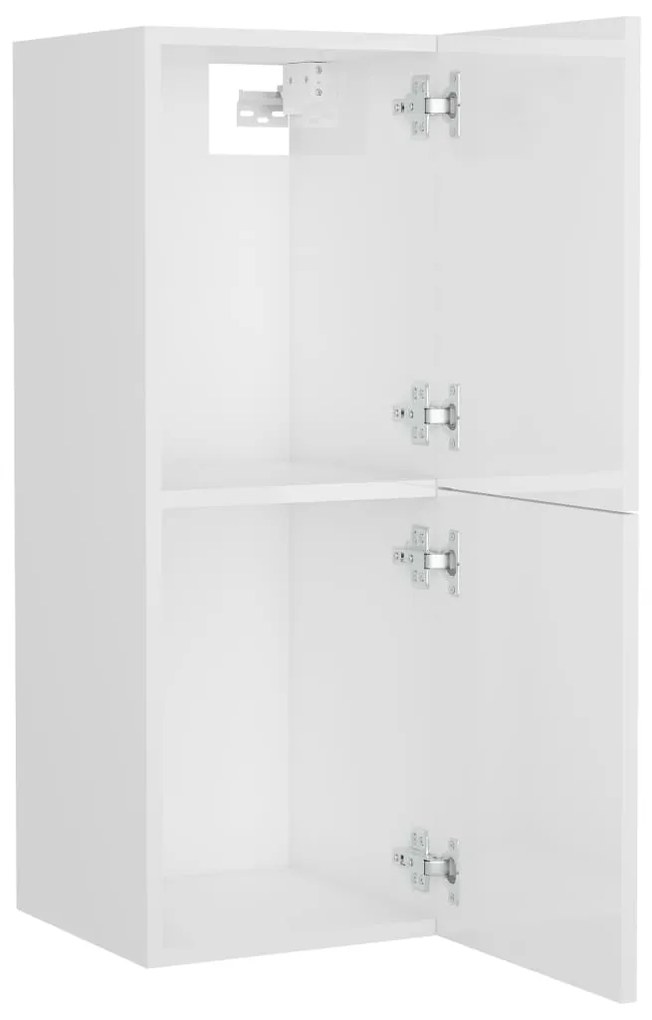 vidaXL Ντουλάπι Μπάνιου Γυαλιστερό Λευκό 30 x 30 x 80 εκ. Μοριοσανίδα