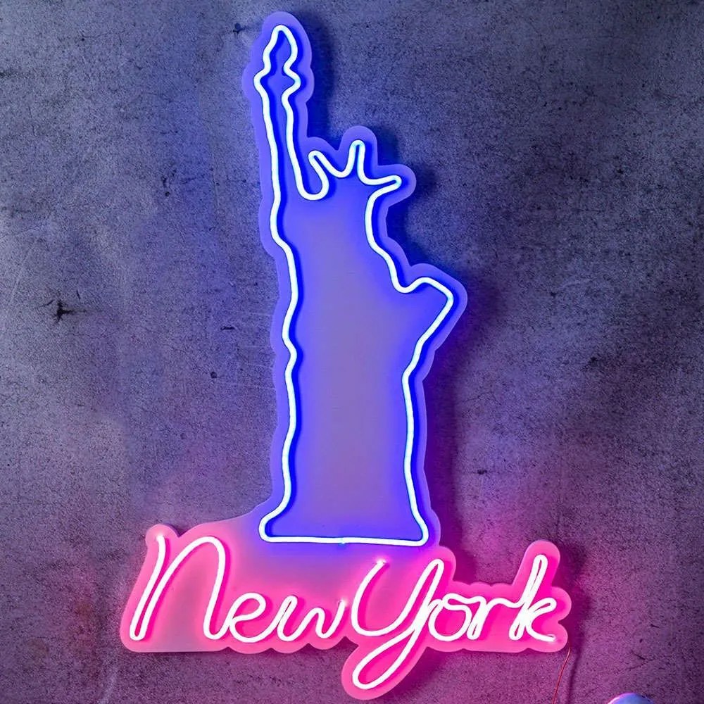 Διακοσμητικό Φωτιστικό Τοίχου New York 395NGR2238 46x2x71cm Led 10W Pink-Blue Wallity