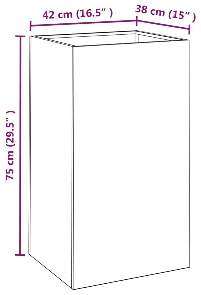 Ζαρντινιέρα 42x38x75 εκ. Ατσάλι Σκληρυθέν στον Αέρα - Καφέ
