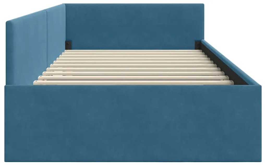 vidaXL Κρεβάτι Γωνίας Μπλε 80 x 200 cm Βελούδο και Εργοστασιακό ξύλο