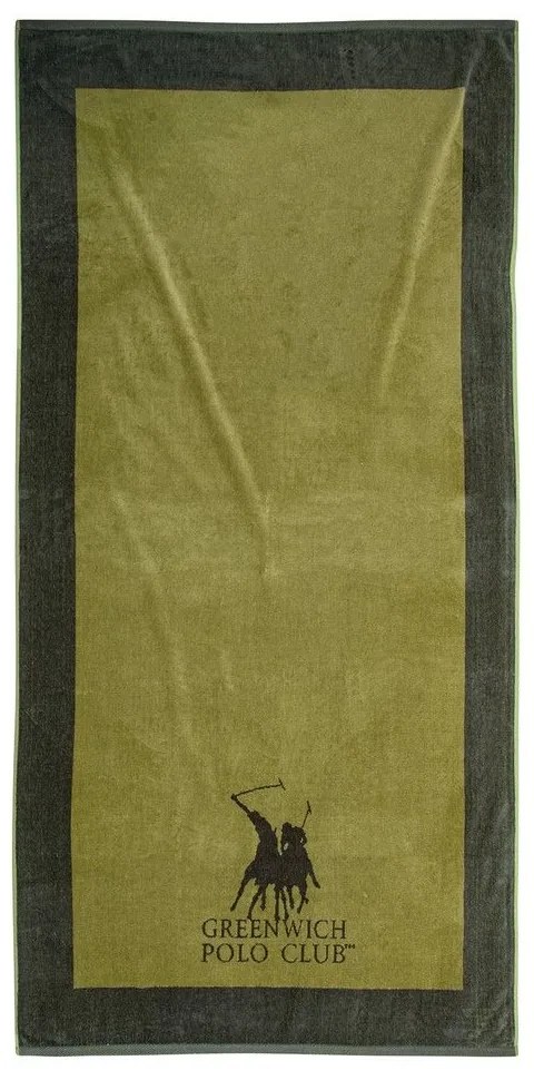 Πετσέτα Θαλάσσης 3859 Olive-Khaki Greenwich Polo Club Beach 90x180cm 100% Βαμβάκι