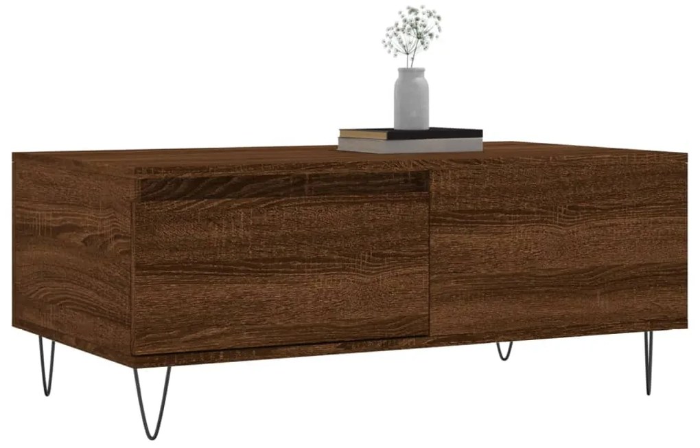 vidaXL Τραπεζάκι Σαλονιού Καφέ Δρυς 90x50x36,5 εκ. Επεξεργασμ. Ξύλο