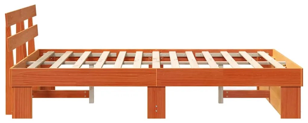 vidaXL Σκελετός Κρεβατιού με κεφαλάρι Κερωτό καφέ 140 x 190 cm