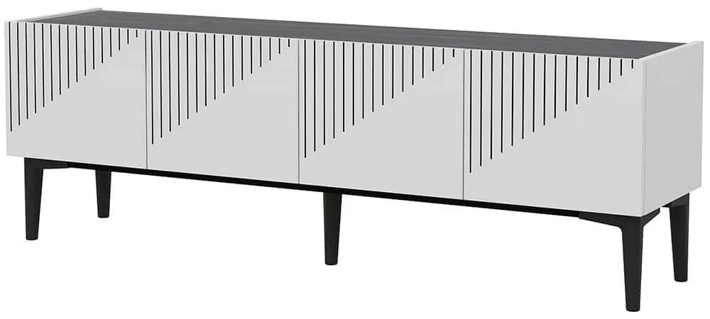 Έπιπλο Τηλεόρασης Draw 475OLV1464 154x37x45cm Marble Effect Black-White